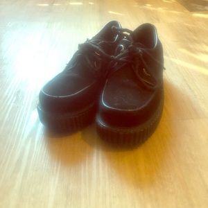 Black classic punk creepers platform sneaker